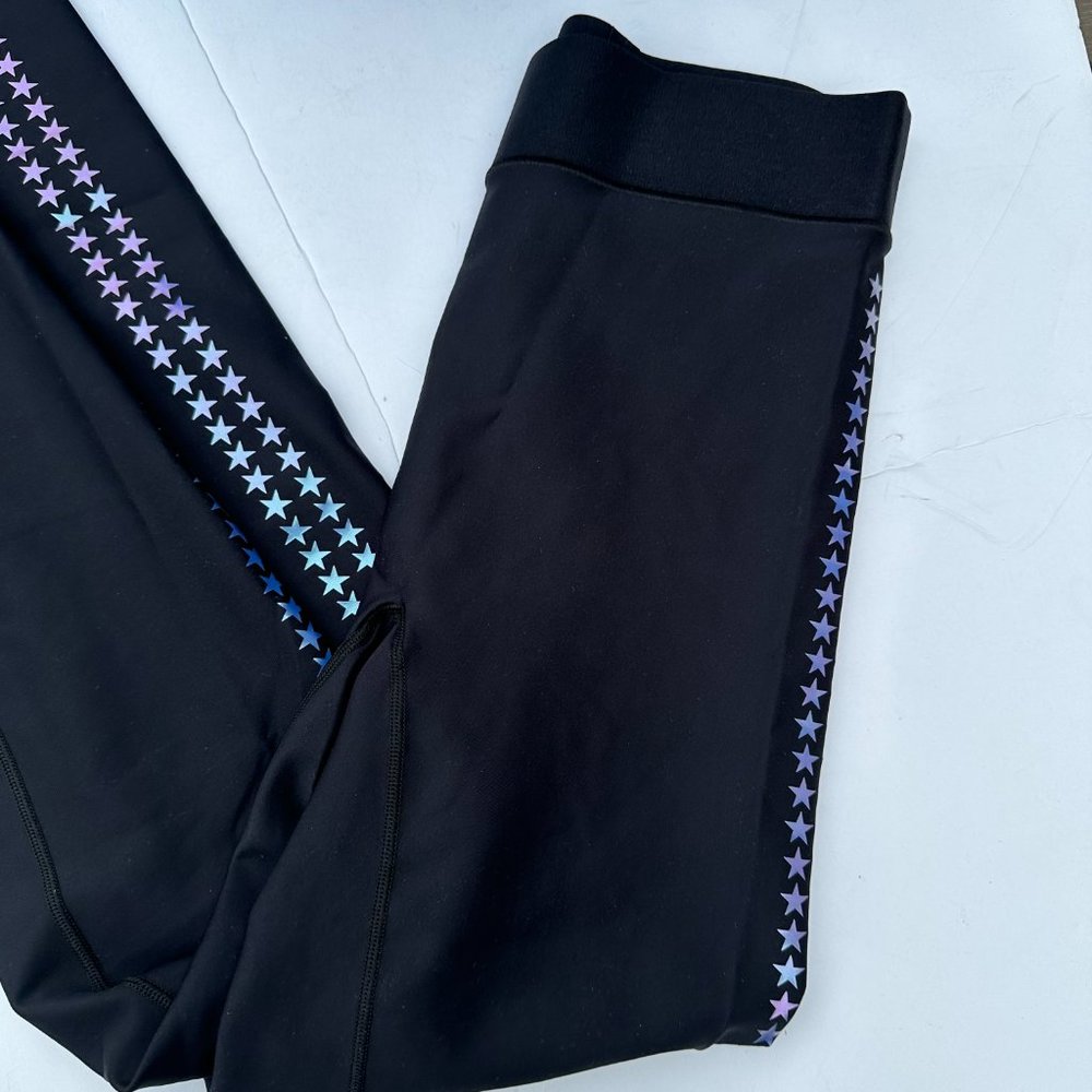 Ultracor Athluxury Ultra High Rise Banded Leggings Black Blue Ombre Stars Sz XS